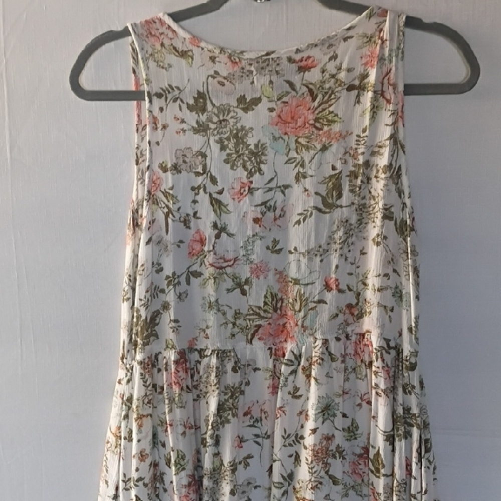 Frye Women's Button Front Floral Maxi Dress in White and Pink Size M - Picture 6 of 10